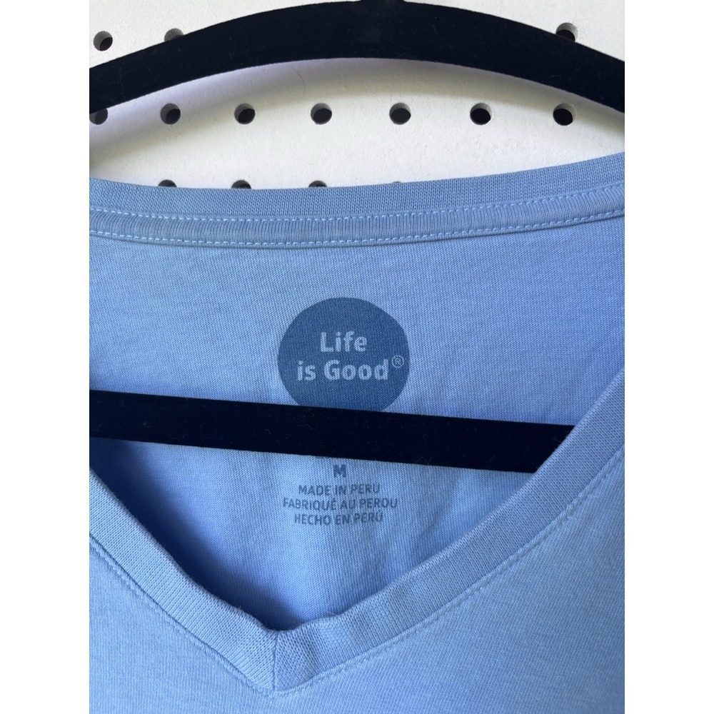 Life Is Good Crusher Tee V Neck Women's M Long SLV Dog Wine Perfect Pairing - Picture 3 of 6